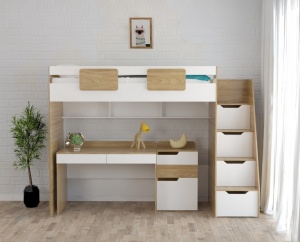 НАБОР: кровать-чердак Мозаика + Стол Мозаика + Тумба