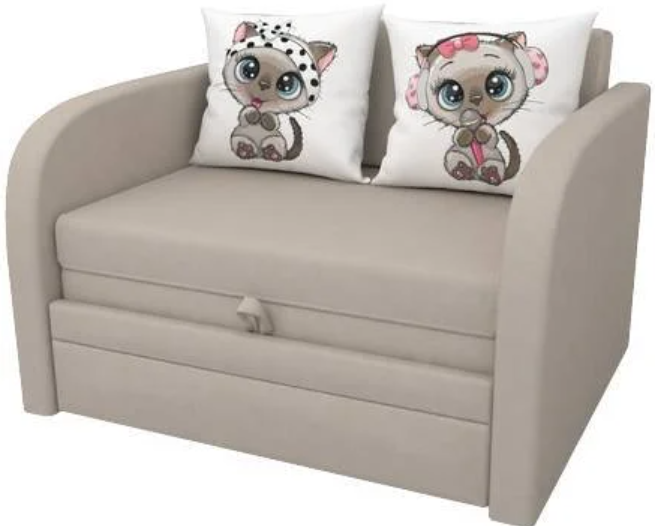 Выкатной диван Малыш Карамель 1100 мм (подушки с принтом)