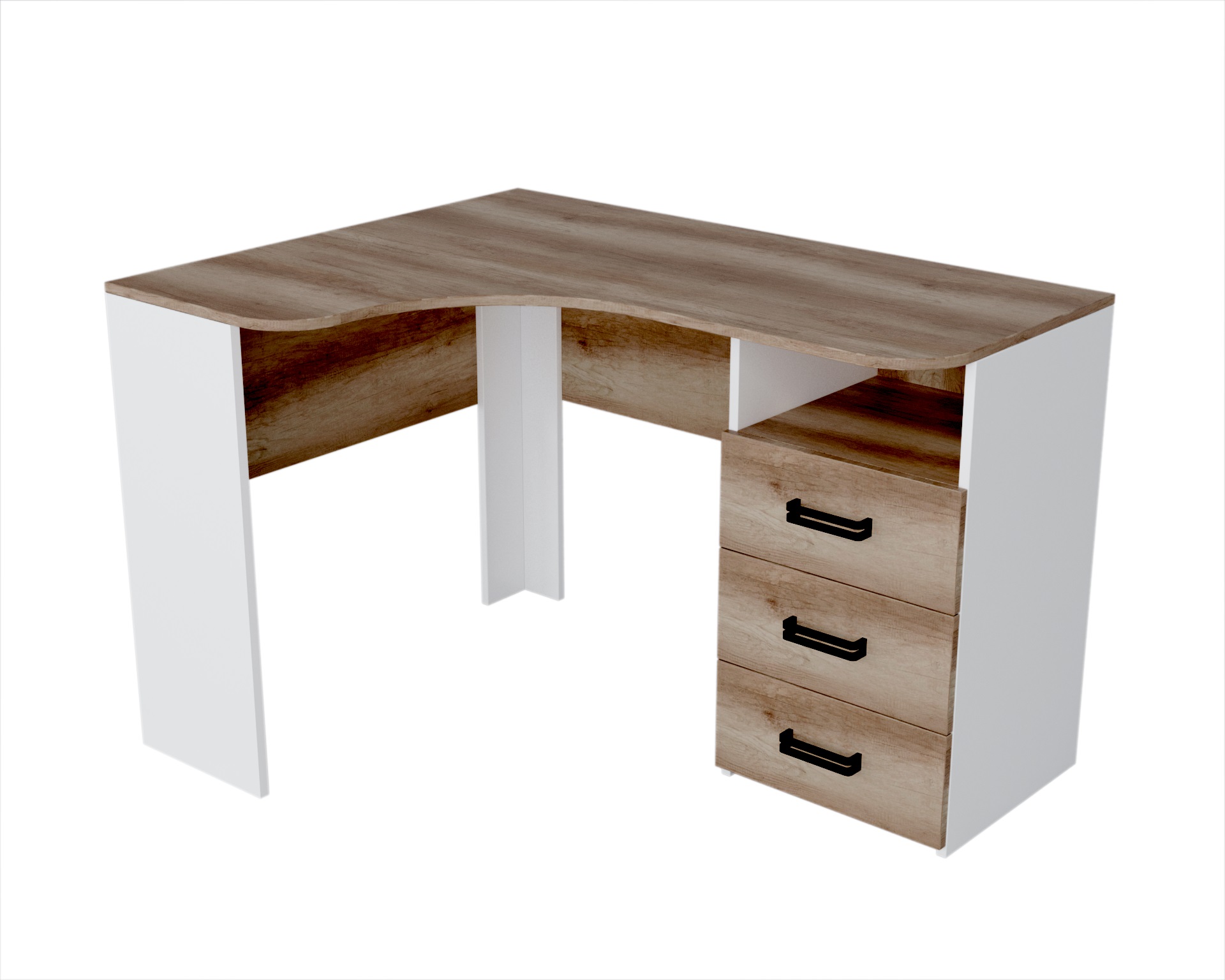 Стол угловой Твой Стиль с 3 ящиками (без принта)