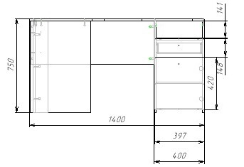 Стол угловой Твой Стиль 1400 мм (с принтом) от Династия Kids