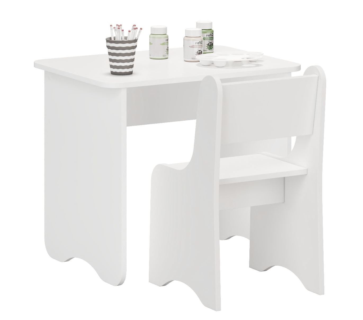 Комплект Малыш (стол + стул) в белом цвете 