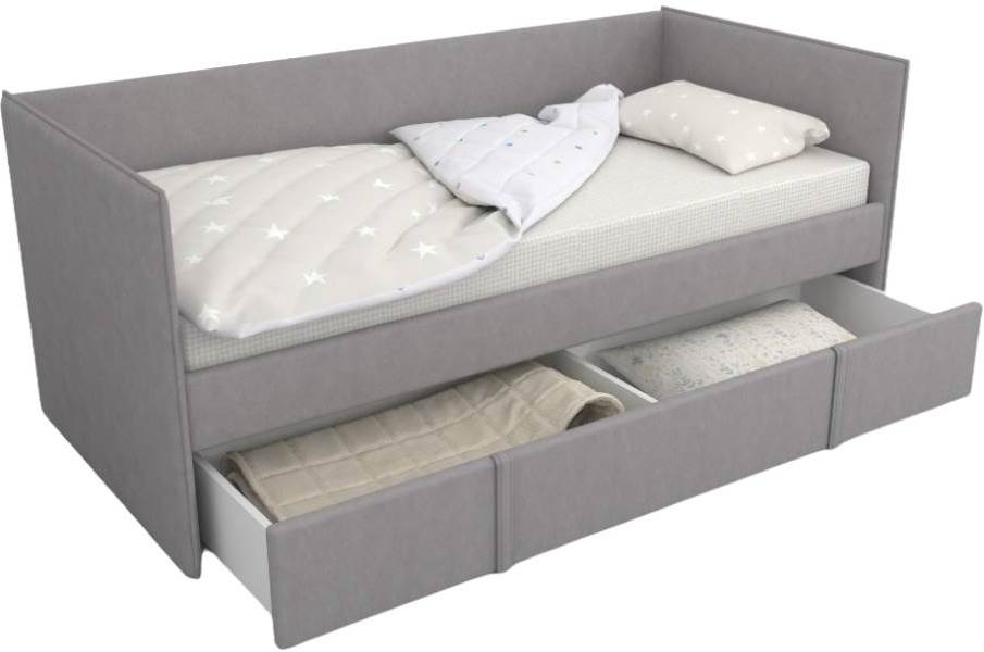 Мягкая кровать Моно 90х190 (с ящиком для белья) 