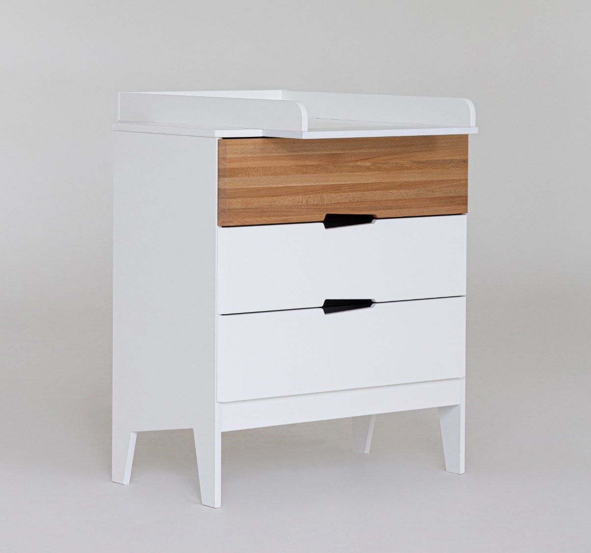 Комод Aлберо белый/дерево (со съемным пеленальным столом)