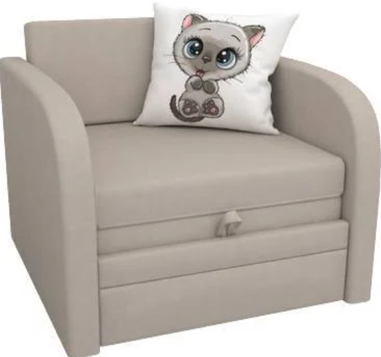 Диван выкатной Малыш Карамель 700 мм (подушка с принтом)