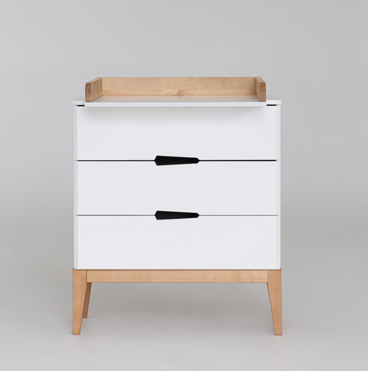 Комод Mиа белый/дерево (со съемным пеленальным столом)