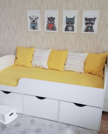 Кровать Малыш правая/левая (цвет: белый) от Династия Kids