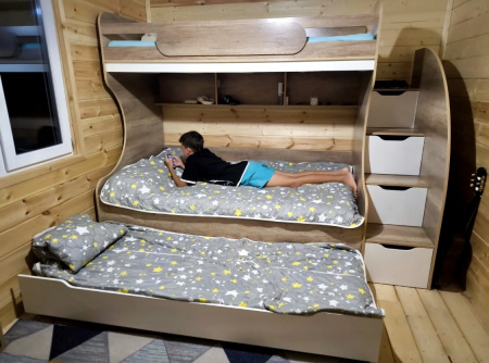 Кровать БИГ (дуб каньон + белый) 200х120 от Династия Kids