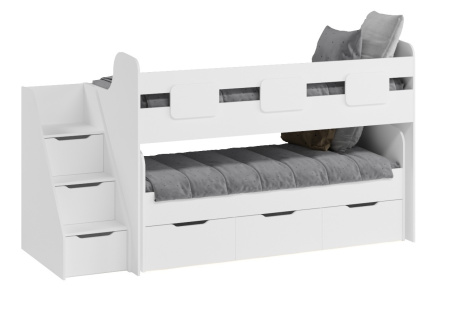 Двухъярусная кровать Городок (цвет белый) от Династия Kids