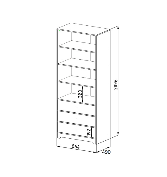 Стеллаж с ящиками коллекции Зефир от Династия Kids