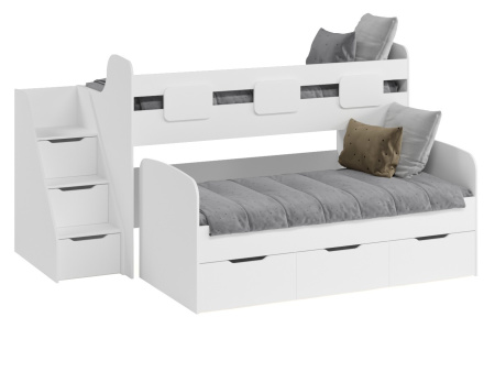 Двухъярусная кровать Городок (цвет белый) от Династия Kids