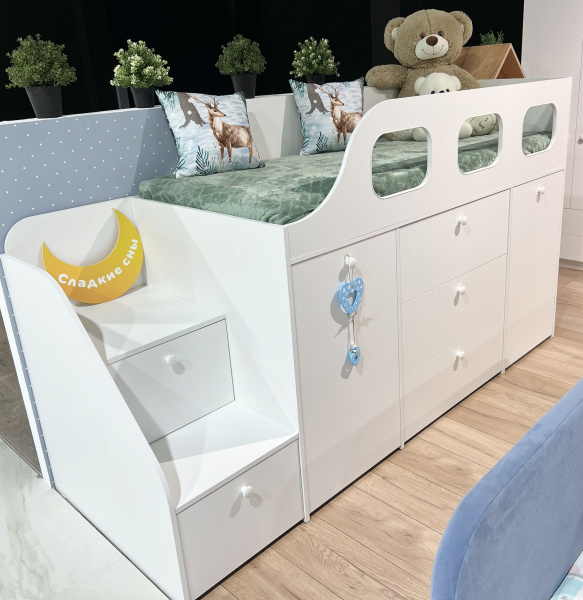 Кровать-чердак Хэппи 180х80  от Династия Kids