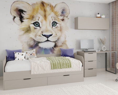 Шкаф 4-х дверный коллекции Брайт Велюр от Династия Kids