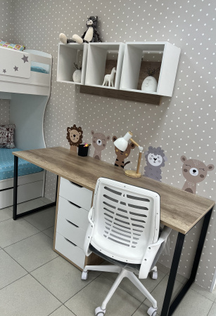 Стол Дуэт 1800 мм (дуб каньон + опоры черные) от Династия Kids