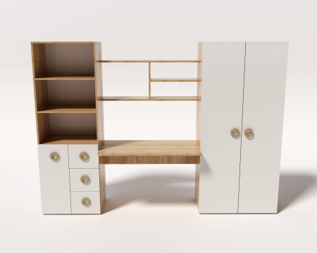 Уголок Д-5 коллекции Юниор (дуб сонома+белый) от Династия Kids