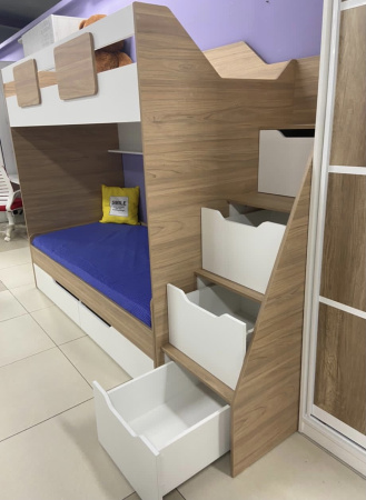 НАБОР: кровать-чердак Мозаика + Стеллаж универсальный  от Династия Kids