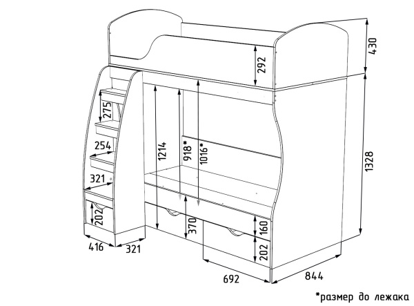 Двухъярусная кровать коллекции Умка 180*80 от Династия Kids
