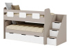 Кровать 2-х ярусная Городок (дуб золотистый + белый). Правая/левая от Династия Kids