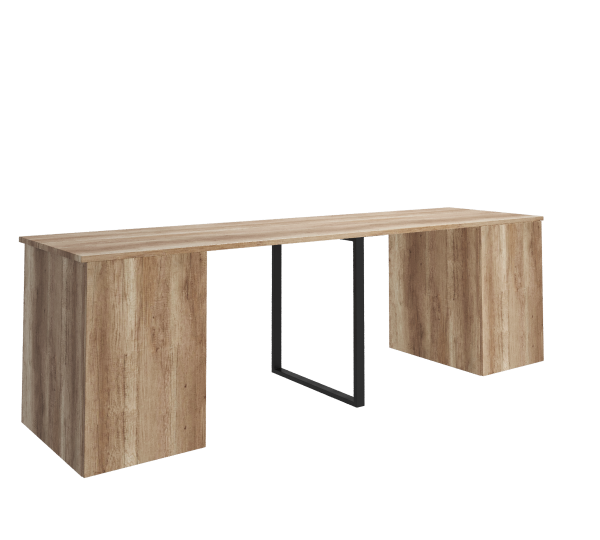 Стол Дуэт 2400 мм (две тумбы) дуб каньон + опора черная  от Династия Kids