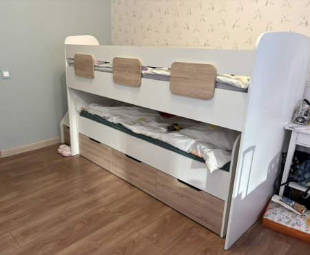 Двухъярусная кровать Городок (цвет белый) от Династия Kids