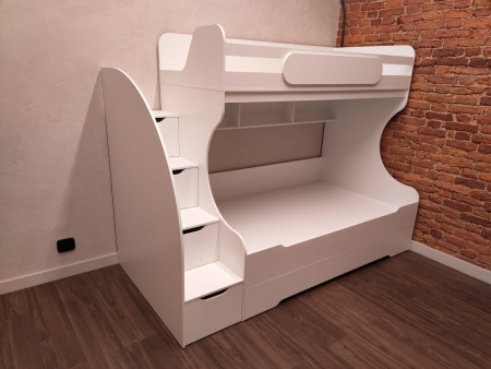 Кровать БИГ (дуб каньон + белый) 200х120 от Династия Kids