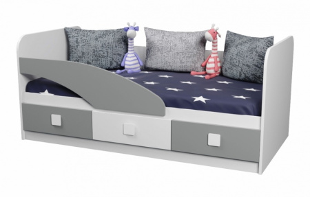 Кровать 160х80 Умка-5 (серебро+белый)  от Династия Kids