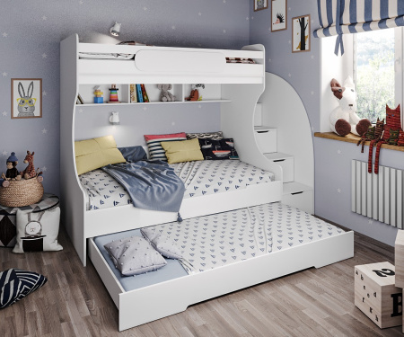 Кровать двухъярусная БИГ (цвет белый) 200х120 от Династия Kids