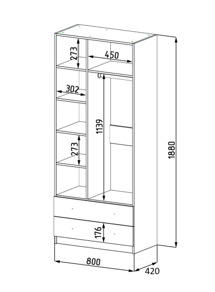 Шкаф Умка с антресолью (белый) от Династия Kids