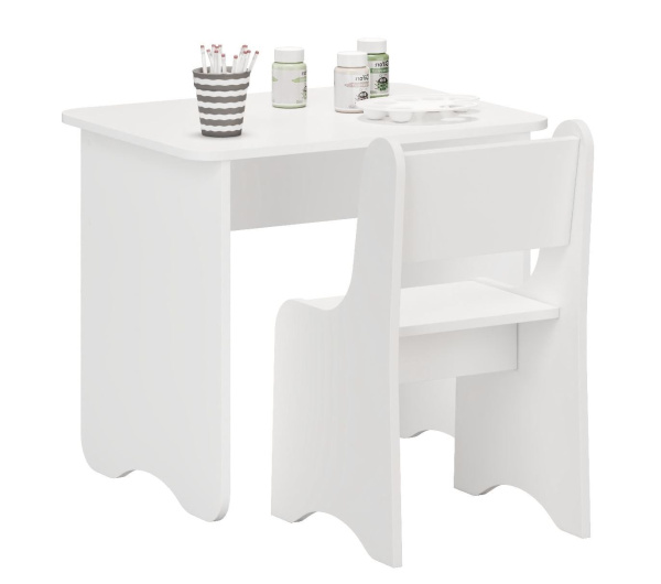Комплект Малыш (стол + стул) в белом цвете 
