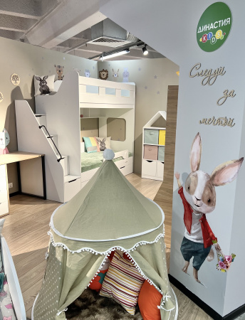 Кровать 2-х ярусная Твинс (дуб сонома + белый) 190х90 от Династия Kids