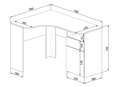 Комплект мебели: кровать-чердак Мозаика-2 + стол Умка + комод Умка  от Династия Kids