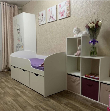 Кровать Малыш правая/левая (цвет: белый) от Династия Kids