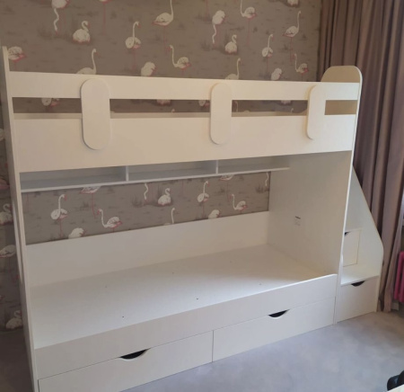 Двухъярусная кровать Фортуна 200х90 (цвет белый) от Династия Kids