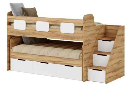 Кровать 2-х ярусная Городок (цвета разные) от Династия Kids