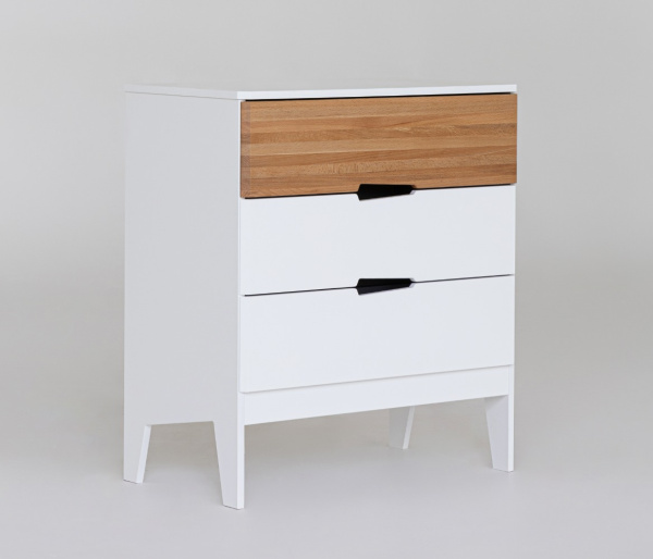 Комод Aлберо белый/дерево (со съемным пеленальным столом) от Династия Kids
