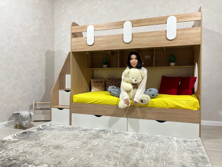 Двухъярусная кровать Фортуна (размеры и цвета разные) от Династия Kids
