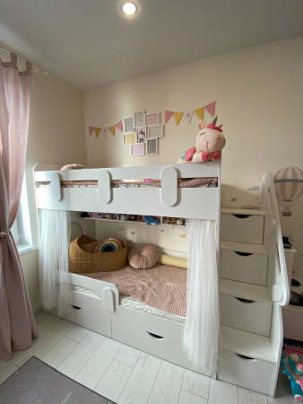 Двухъярусная кровать Фортуна (размеры и цвета разные) от Династия Kids