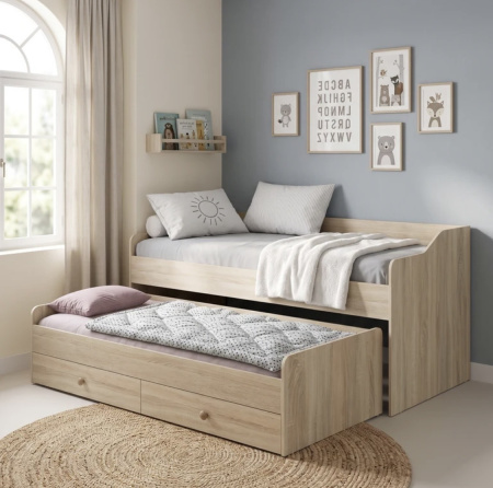 Выдвижная кровать 200х90 Портал + 2 съемных бортика  от Династия Kids