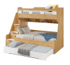Кровать РУМ 120х200 (корпус дуб золотистый + фасады белые) от Династия Kids