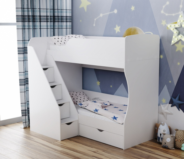 Кровать 200х90 Умка-3 (цвет белый) 