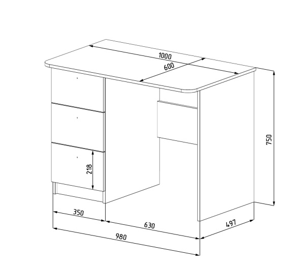 Стол коллекции Умка 1000 мм (цвет белый) от Династия Kids