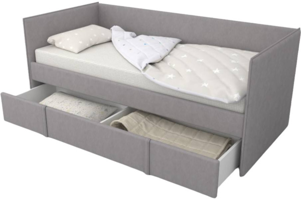 Мягкая кровать Моно 90х190 (с ящиком для белья) 