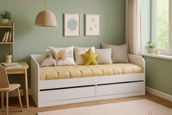 Кровать Джуни 190х80 (гаскон пайн + белый)