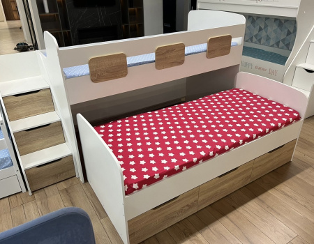 Двухъярусная кровать Городок (цвет белый) от Династия Kids