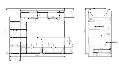 Двухъярусная кровать 160х80 Альфа Мини  от Династия Kids