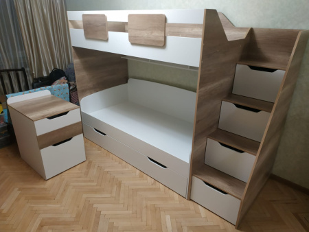 Кровать-чердак Лайт Лофт + кровать Двушка 190х90 от Династия Kids