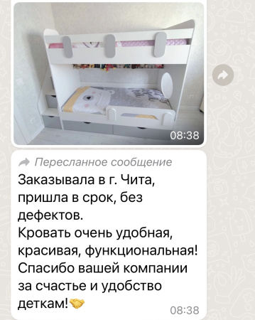 Кровать 2-х ярусная Фортуна (дуб сонома + белый)  от Династия Kids