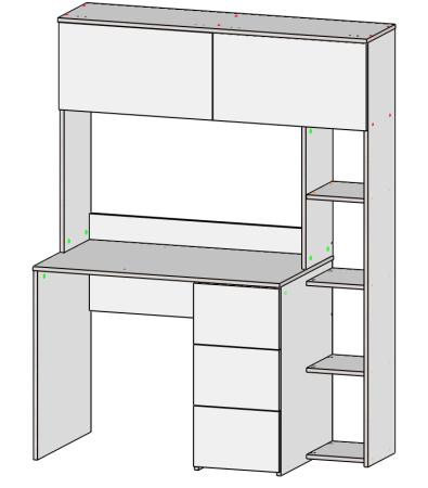 Стол Ритм 1250 мм (корпус дуб сонома + фасады белые). Левый/правый