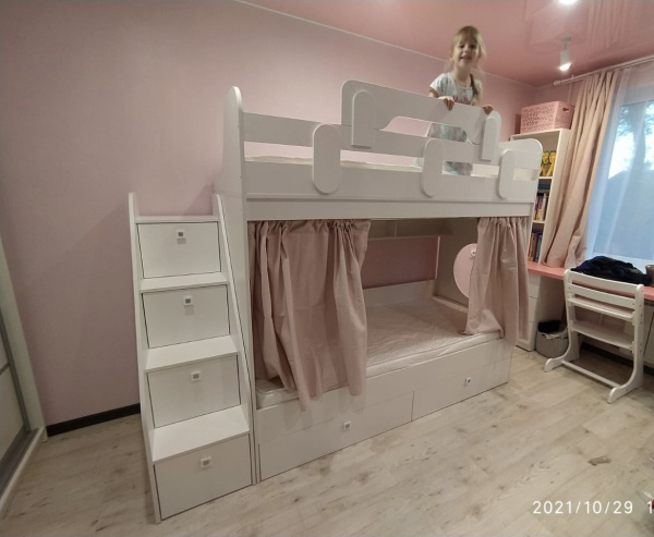 Кровать 2-х ярусная Фортуна-2 с бортиком от Династия Kids