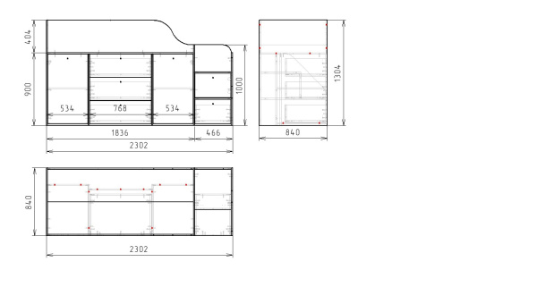 Кровать-чердак Хэппи-2 (цвет белый) 180х80 от Династия Kids