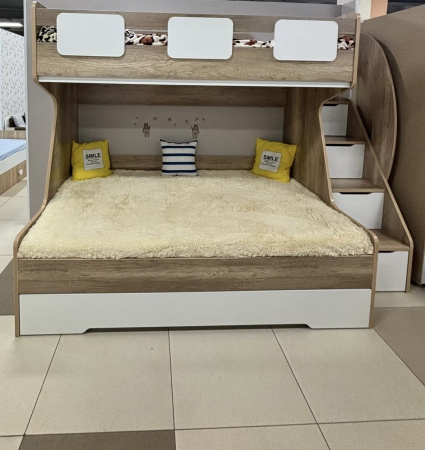 Кровать МЕГА ПРЕМИУМ 120х200 с доп.спальным местом от Династия Kids